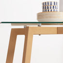 Tavolo Rettangolare 150x75x76 cm Max 6 Persone in Acciaio con Piano in Vetro Temperato