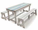 Set Birreria da Giardino Tavolo e 2 Panche in Legno Soriani Bianco