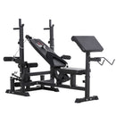 Panca da Palestra Regolabile con Supporto per Bilanciere 210x110x103-123 cm in Acciaio e PU Nero  