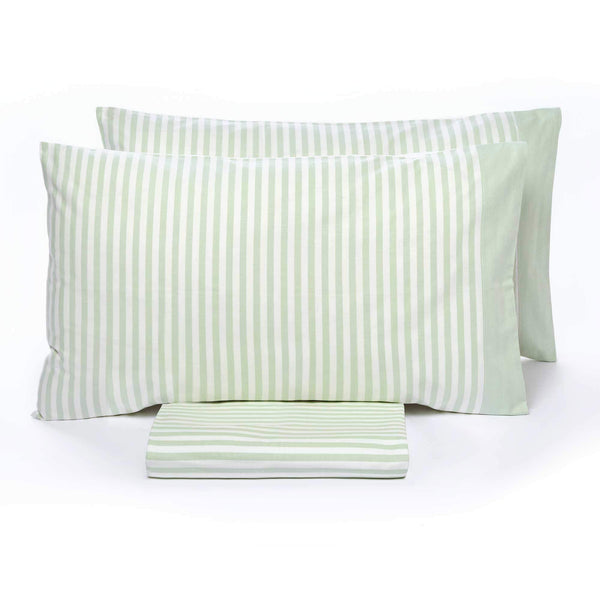 Bettbezug für Doppelbett mit Tasche und garngefärbten Kissenbezügen Garrini Jennifer Mint online