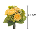 Set 3 Bouquet Artificiale di Ranuncolo e Ortensia Artificiale Altezza 31 cm Giallo