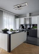 Plafoniera Modern in Metallo e Acrilico Line Nero