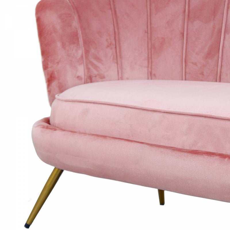 Divano 2 Posti 128x85 cm in Velluto Magenta