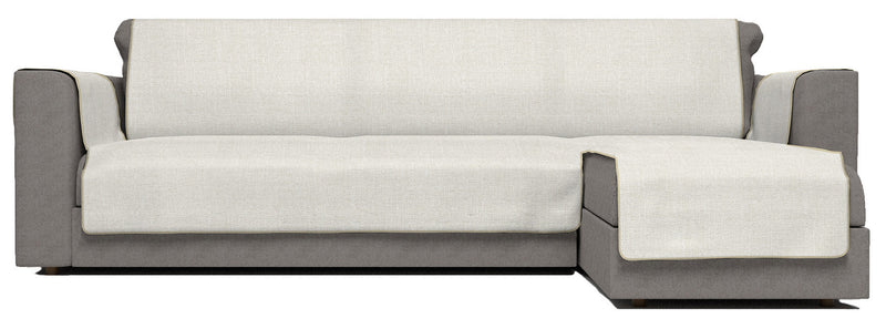 Copridivano in Poliestere con Penisola Destra Panna Varie Misure