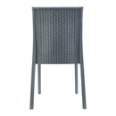 Set 2 Sedie da Giardino in Stile Rattan Grigio
