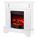 Camino Elettrico da Pavimento 109,2x103,4x30 cm Effetto Fiamma 1600W Marina Extra & Corsica Bianco