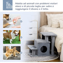 Tiragraffi per Gatti Albero a 4 Livelli con Gradino Rimovibile 60x40x66 cm Grigio   