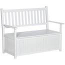 Panchina da Giardino 2 Posti 123,5x66,5x97 cm con Contenitore in Legno Bianco