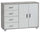 Madia 2 Ante 4 Cassetti 116x86x41 cm Cemento/Ossido Bianco