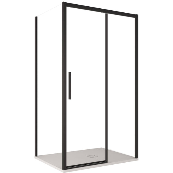 Eckduschkabine 1 Schiebetür in transparentem Kristall 6 mm H195 Bonussi Eliane Verschiedene Größen prezzo