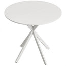 Tavolo da Pranzo Rotondo Stile Industriale Ø80x75 cm con Gambe a Croce in Acciaio Bianco      