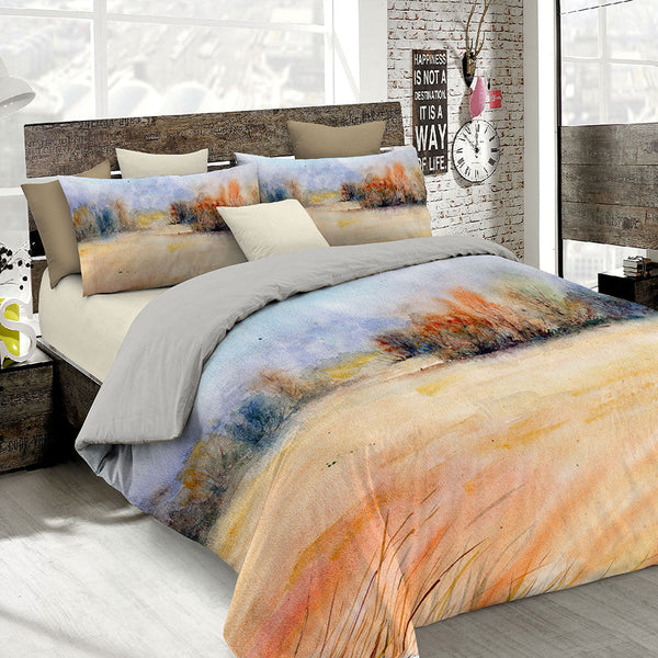 online Bettbezug mit Aufdruck auf der Doppeltasche und den Kissenbezügen