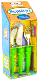 Set Posate per Bambini in Acciaio Eme Pappallegra Verde