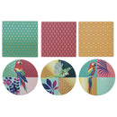 Set 6 Sottobicchieri 10x10x1 cm  in Ceramica VdE Tivoli 1996 Parrot