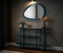 Specchio da Muro Saturno Ottanio 71x1,5x48 cm in Ferro e MDF e Specchio Verde acqua      