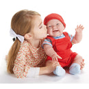 Bambola Bebè Neonato con Salopette Rossa 46cm JC Toys