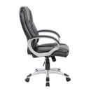 Poltrona da Ufficio Direzionale Boston con Braccioli 63x69x103-114 cm in Pelle Sintetica Nero      