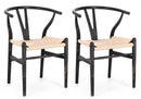Set 2 Sedie 50x41x77 cm Artas in Legno Nero e Naturale