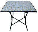 Tavolo da Giardino Quadrato in Ferro Top Mosaico Soriani Amalfi