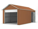 Casetta Box da Giardino in Lamiera di Acciaio 360x1064x307 cm Legno
