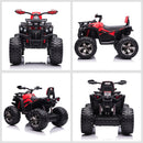 Quad per Bambini Elettrico 12V con Fari e Batteria Ricaricabile, Età 3-5 Anni, 100x65x73cm, Rosso