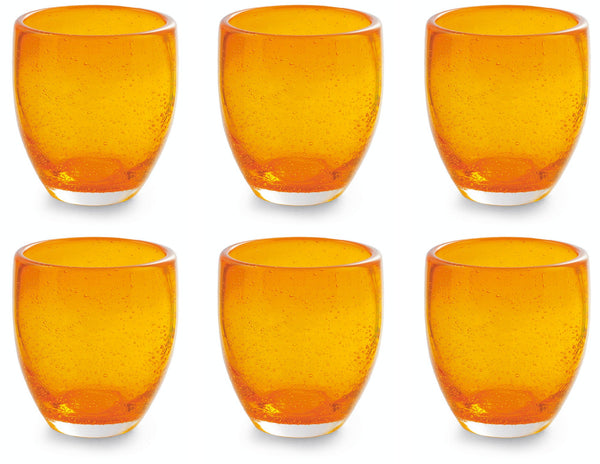 sconto Set 6 Gläser Ø7,3x10 cm aus mundgeblasenem Glas Villa d'Este Home Tivoli Acapulco Orange