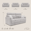 Divano Letto 3 Posti 196x102x97 cm in Tessuto Grigio