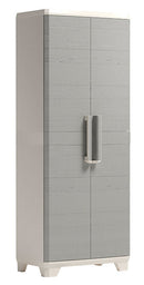 Armadio da Esterno 3 Ripiani 68x39x182H cm in Plastica Keter Wood Grain Alto Beige