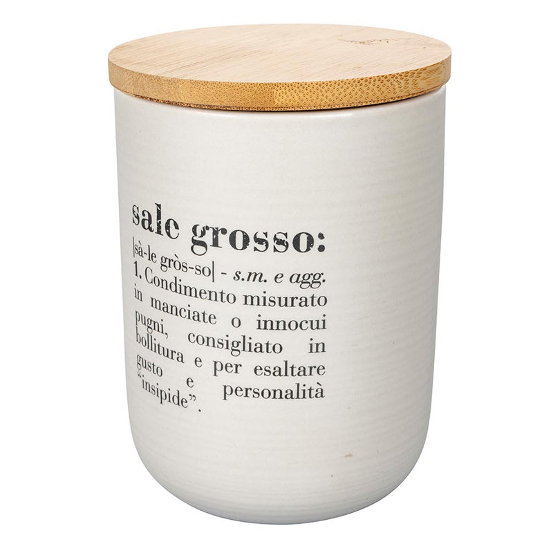 Barattolo Sale Grosso 750 ml in New Bone China VdE Tivoli 1996 Grigio Chiaro