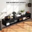 Mobile TV fino 75"" Sospeso con Luci LED 16 Colori e Telecomando 180x40x30 cm Nero
