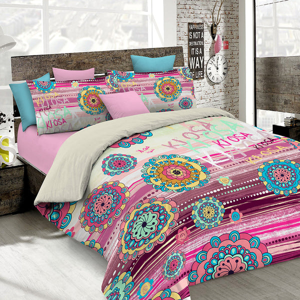 prezzo Doppelbettbezug mit Aufdruck auf der Tasche und den Kissenbezügen Kio656