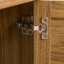 Scrivania da Ufficio 110x48x76 cm in Legno e Rattan Noce