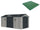 Boden für Gartenbox 476 x 246 x 235 cm aus grünem Kunststoff