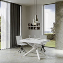 Tavolo Allungabile 140-244x90x77 cm Volantis Bianco Frassino Telaio Bianco 