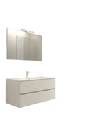 Mobile da Bagno Sospeso con Lavabo 60 cm e Specchio Bali Light Bianco Frassinato      