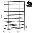 Scaffale Portabottiglie Cantina Vini in Metallo Nero 63x25x91 cm 