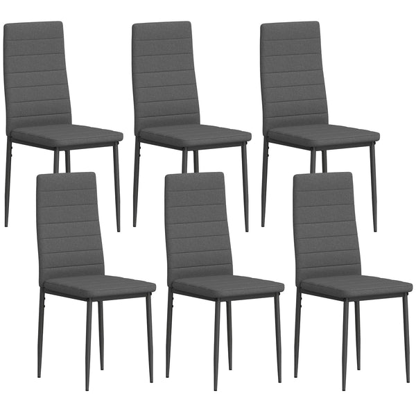 Set 6 Sedie Imbottite per Soggiorno 41x50x97 cm in Acciaio e Tessuto Grigio prezzo