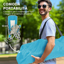 Set 2 Sedie da Spiaggia e Campeggio in Tessuto Pieghevoli con Braccioli con Borsa di Trasporto Blu  