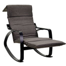 Sedia a Dondolo Imbottita in Legno 67x130x95cm Relax Grigio