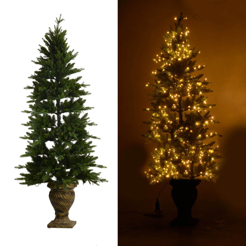 Albero di Natale Luminoso 600 LED H195cm Verde