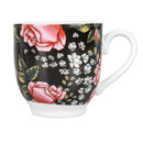 Set 6 Tazzine da Caffè con Piattino Ø5,5x6 cm in Porcellana VdE Tivoli 1996 Rose Baroque