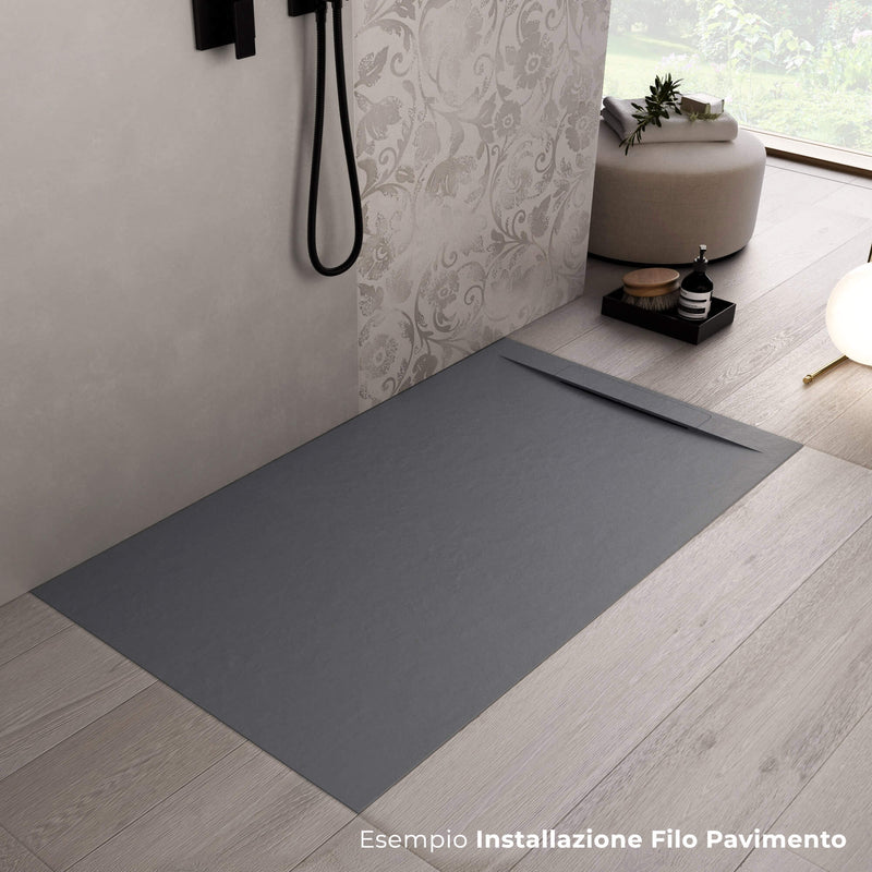 Piatto Doccia in Pietra Bonussi Ardesia Calcutta Antracite Varie Misure