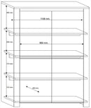 Mobile Alto da Salotto 4 Porte 4 Ripiani 142x119x51cm TFT  Elba Quercia