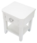 Comodino Shine 45x54x40 cm in Legno MDF e Metallo Bianco