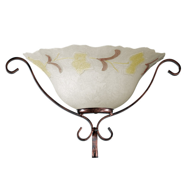 online Wandlampe 1xE27 Hooks Brown Cracked Glass Amber-Green E-Energy Amber