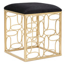 Sgabello Bubbles 38x38x46 cm in Ferro e Spugna e Tessuto Oro e Nero