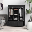 Armadio Guardaroba Pieghevole Salvaspazio 125x43x162,5 cm in Tessuto Nero      