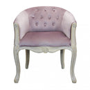 Poltrona Coreen in Velluto Rosa 61x61x71 h cm in Legno Rosa