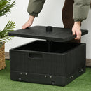Base per Ombrellone 3-in-1 Riempibile Multiuso Tavolino da Caffè e Fioriera in PE Nero      