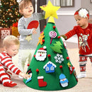 Albero di Natale Giocattolo per Bambini 70x50 cm con 15 Addobbi in Feltro Verde      